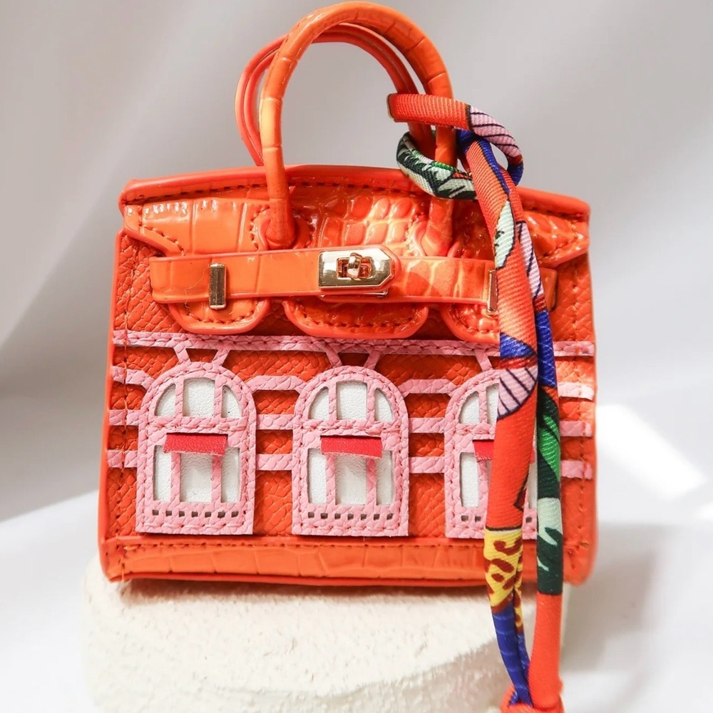 Orange and Pink Designer AirPod Purse - Picture 6 of 7
